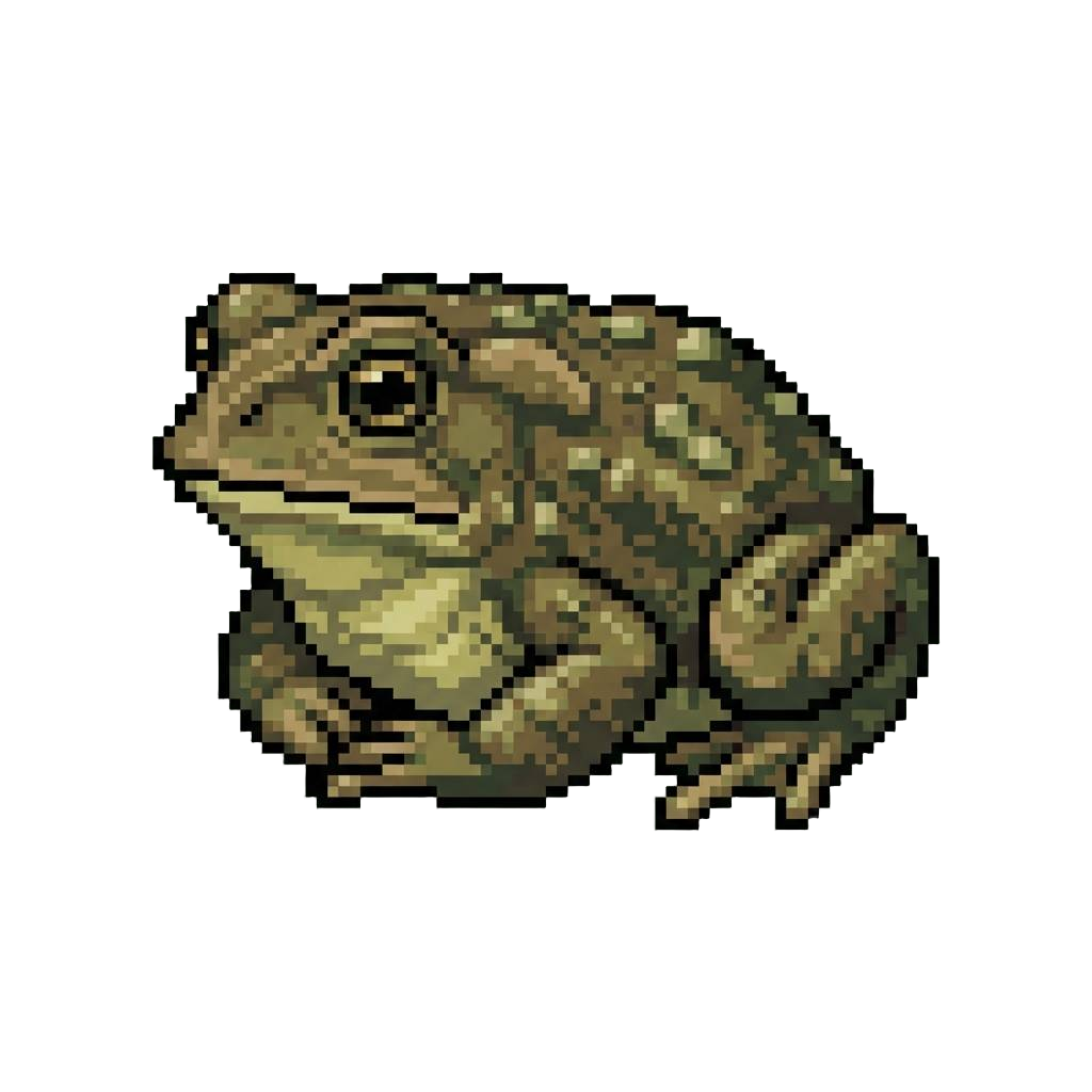 A Plain Warty Garden Toad Sitting Flat on the Table