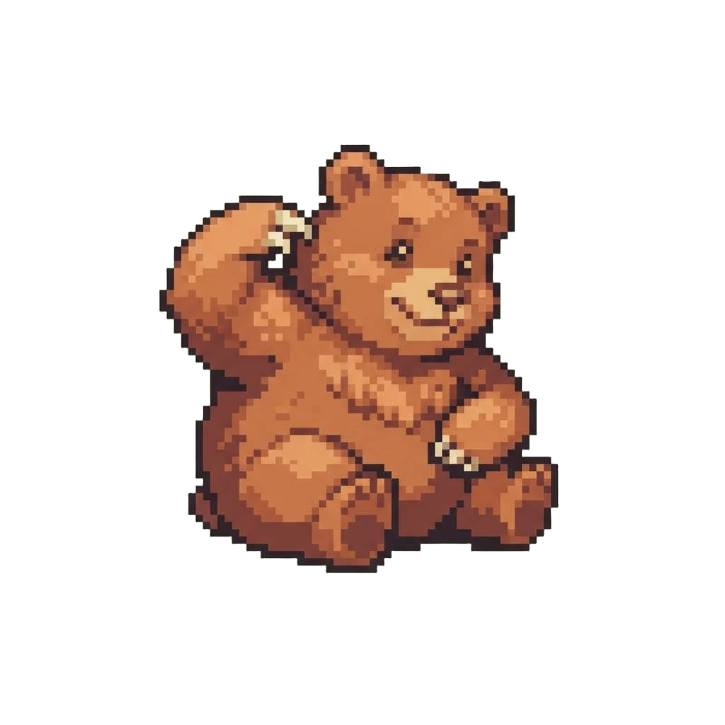 A Round Cinnamon Bear Happily Scratching Its Back
