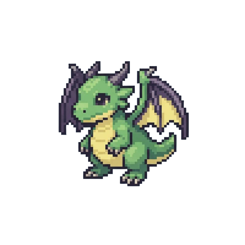 A Chubby Baby Wyvern with Oversized Bat Wings