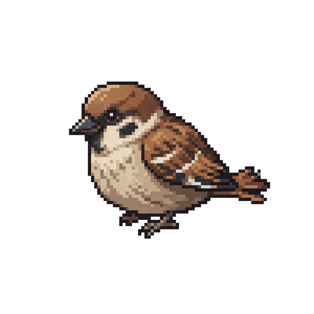 A Scruffy Little Brown Sparrow Bobbing Its Head