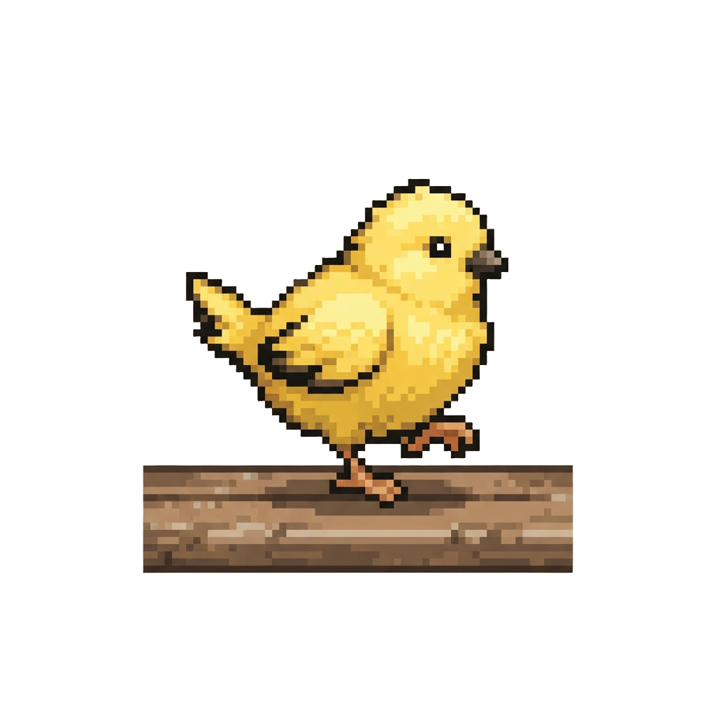 A Fluffy Yellow Canary Hopping on the Workbench