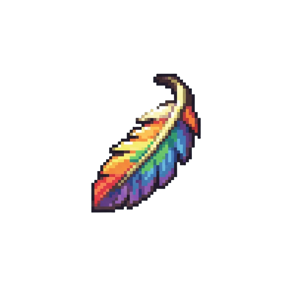 A Shimmering Rainbow Dinosaur Feather