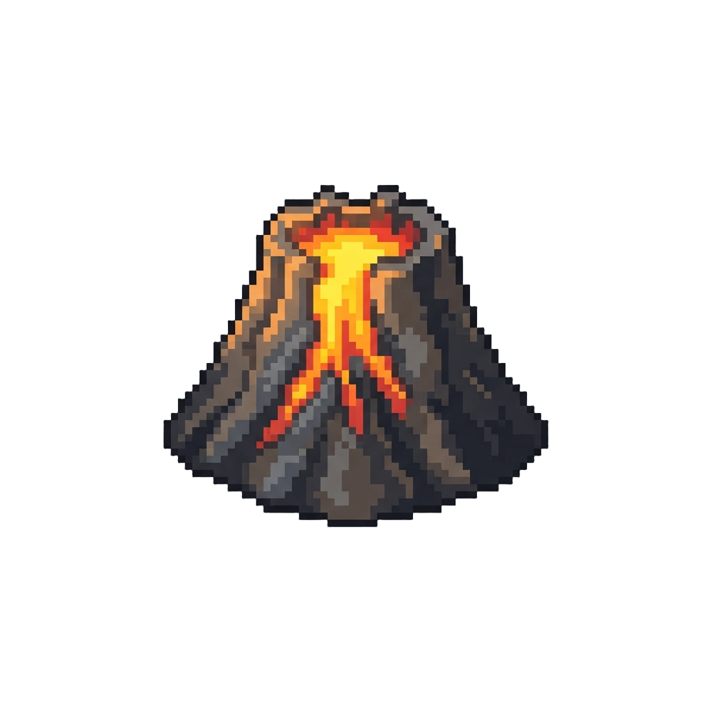A Miniature Glowing Volcano Figurine