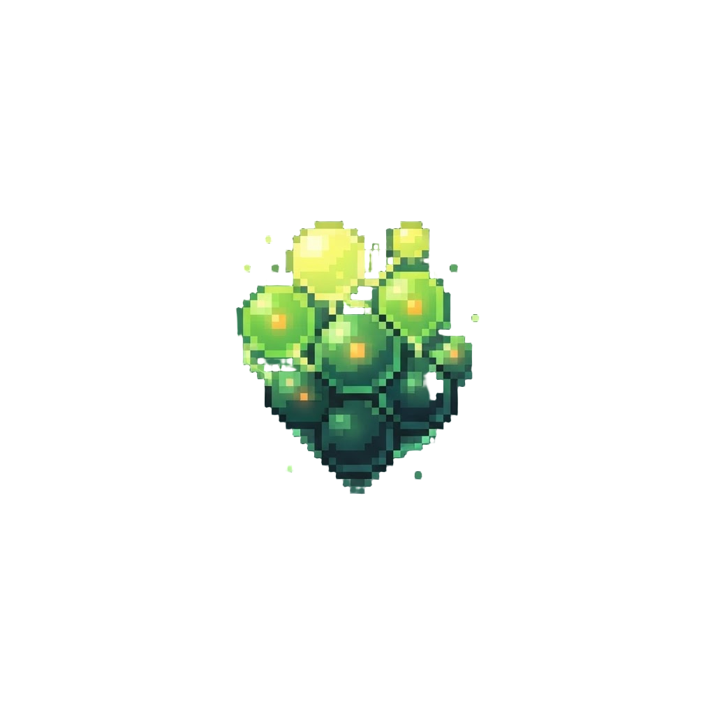 A Cluster of Glowing Floating Spores