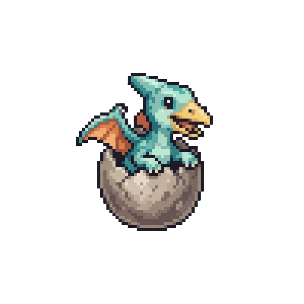 A Playful Little Baby Pterodactyl Popping Out