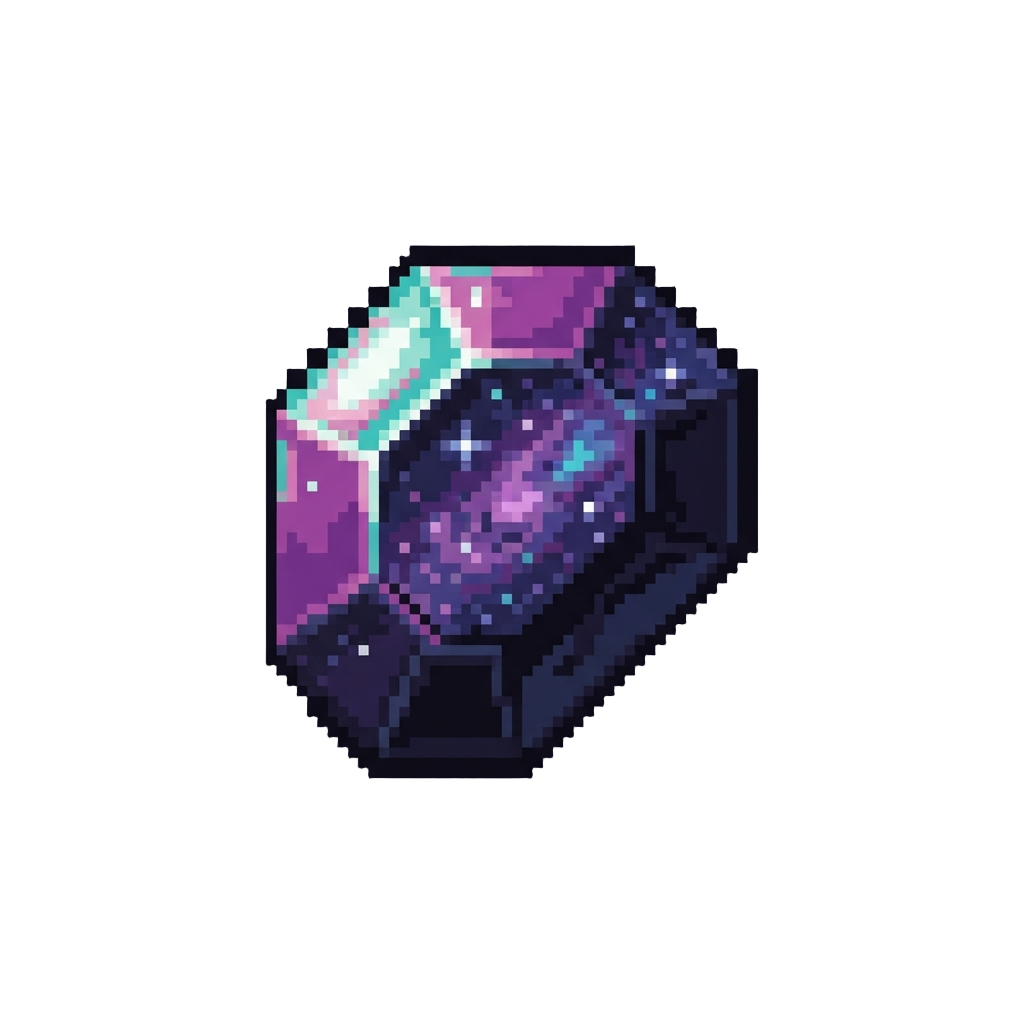 A Shimmering Galaxy-patterned Gem
