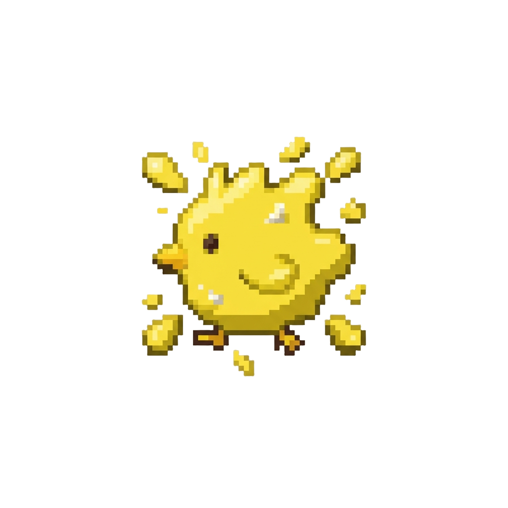 Bright Yellow Cartoon Bird Splat