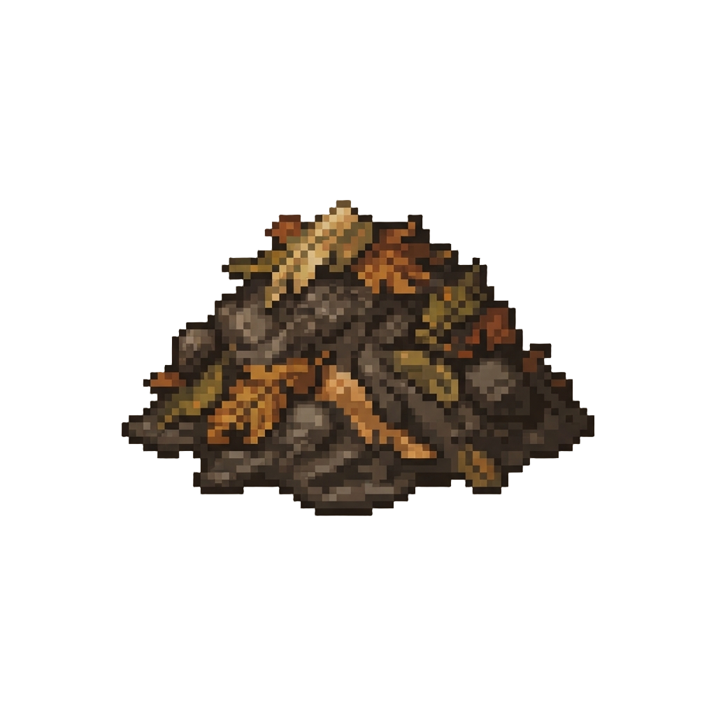A Heap of Rotting Autumn Leaves and Dark Mud