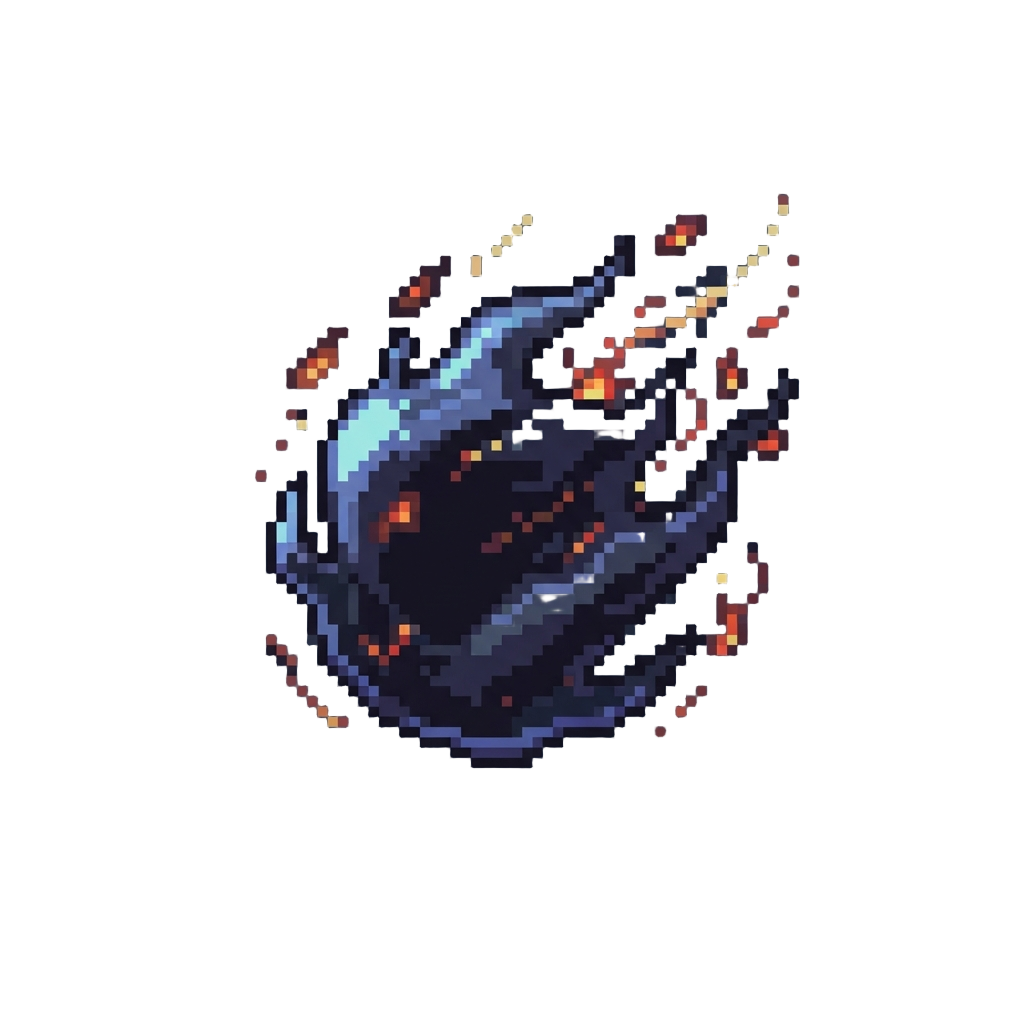A Spectral Dark Aura with Floating Embers