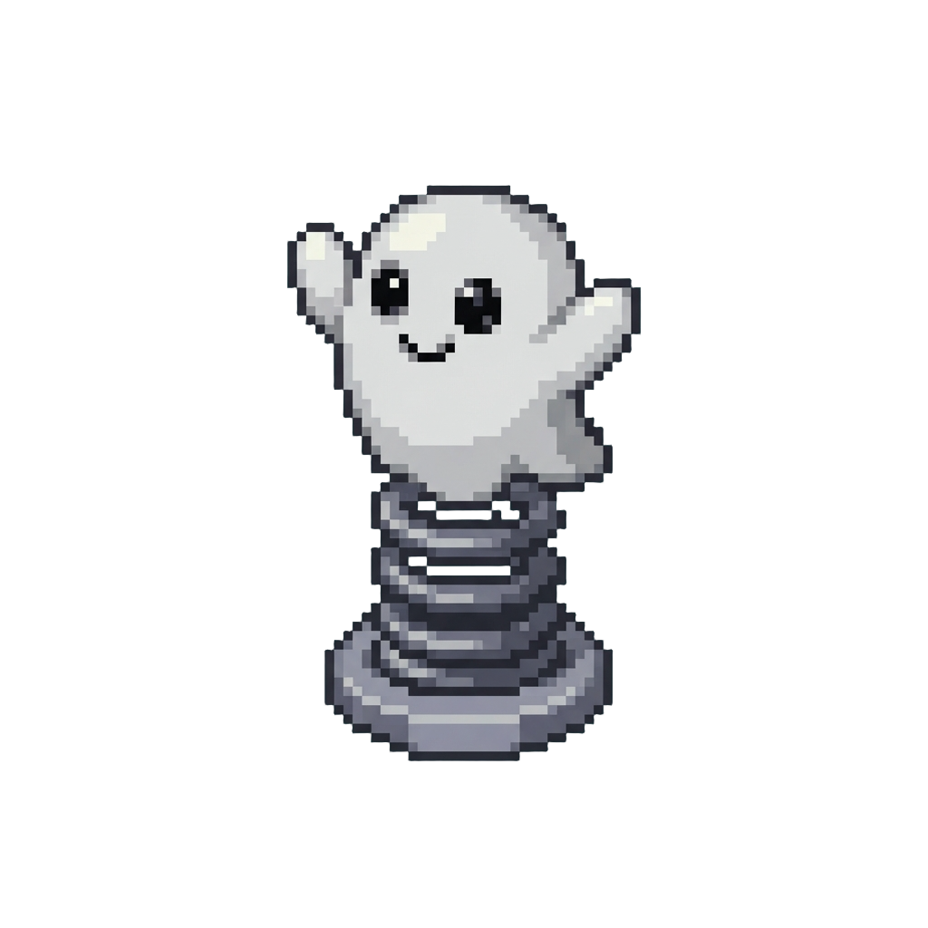 A Pop-up Mini Ghost on a Coil