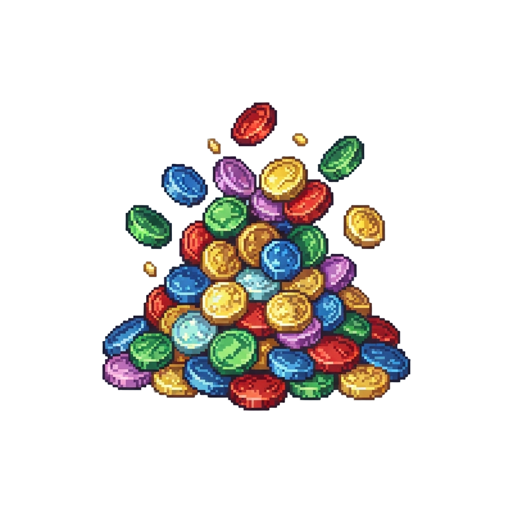 A Overflowing Burst of Colorful Foil-wrapped Chocolate Coins