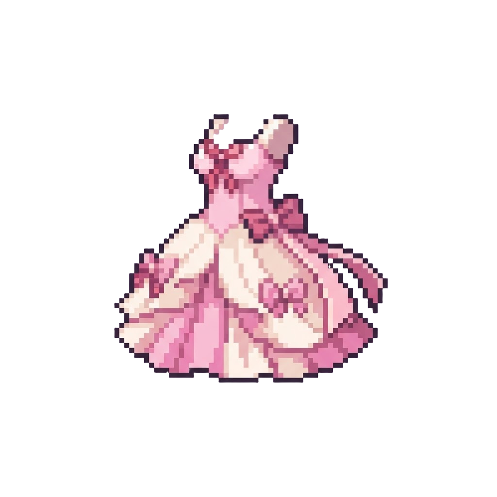 A Silky Petal Ribbons and Flared Dress