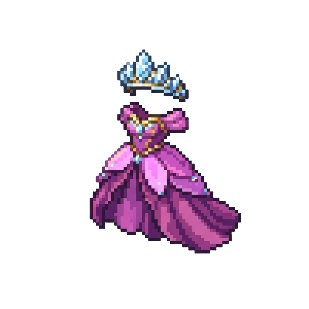 A Royal Crystal Tiara and Floating Petal Ballgown
