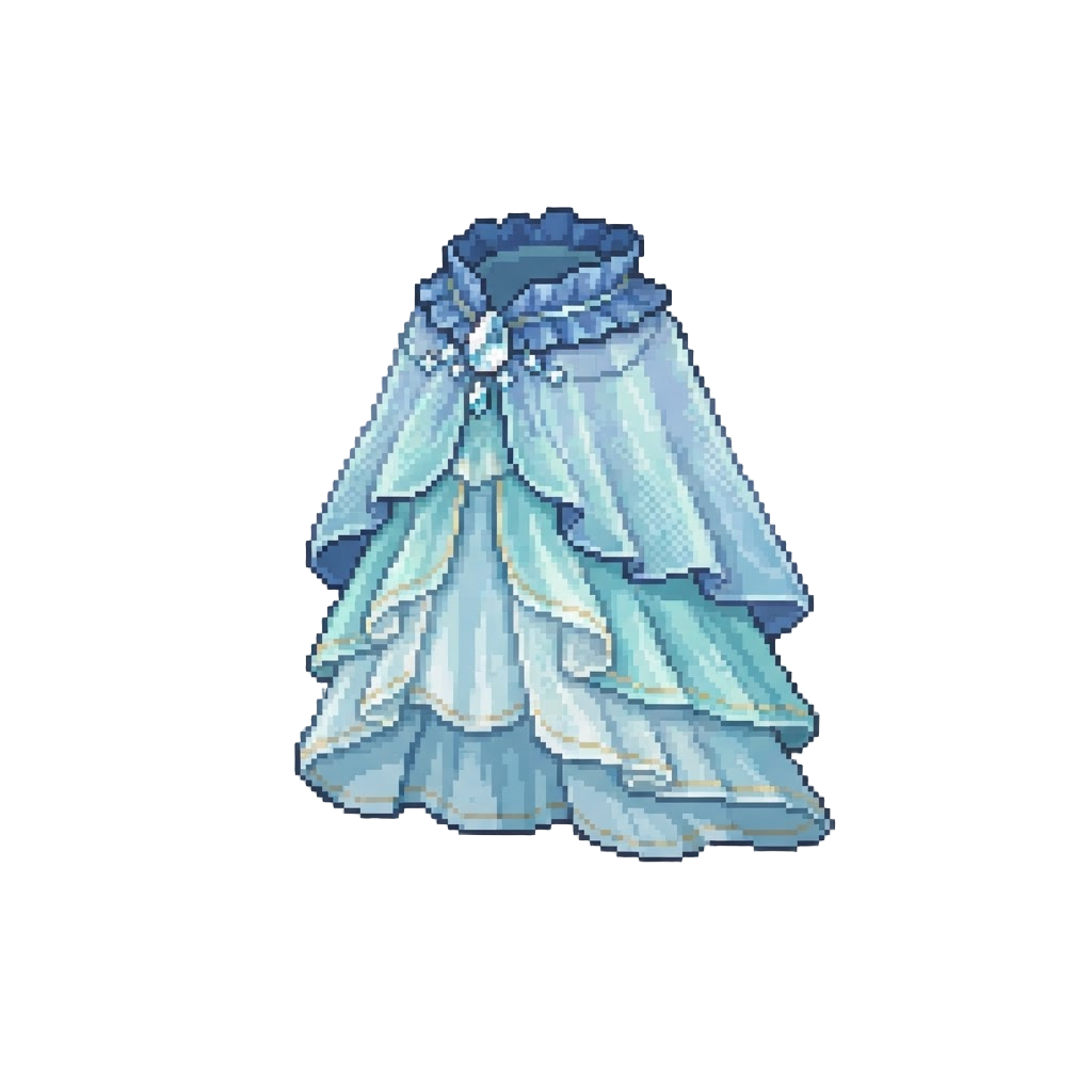 A Delicate Dewdrop Cape and Layered Skirt
