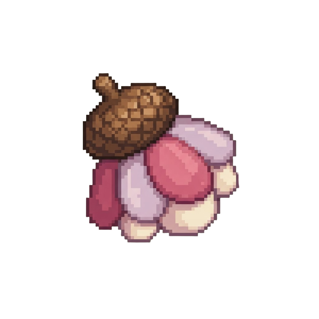 A Chunky Acorn Cap and Balloon Petal Skirt