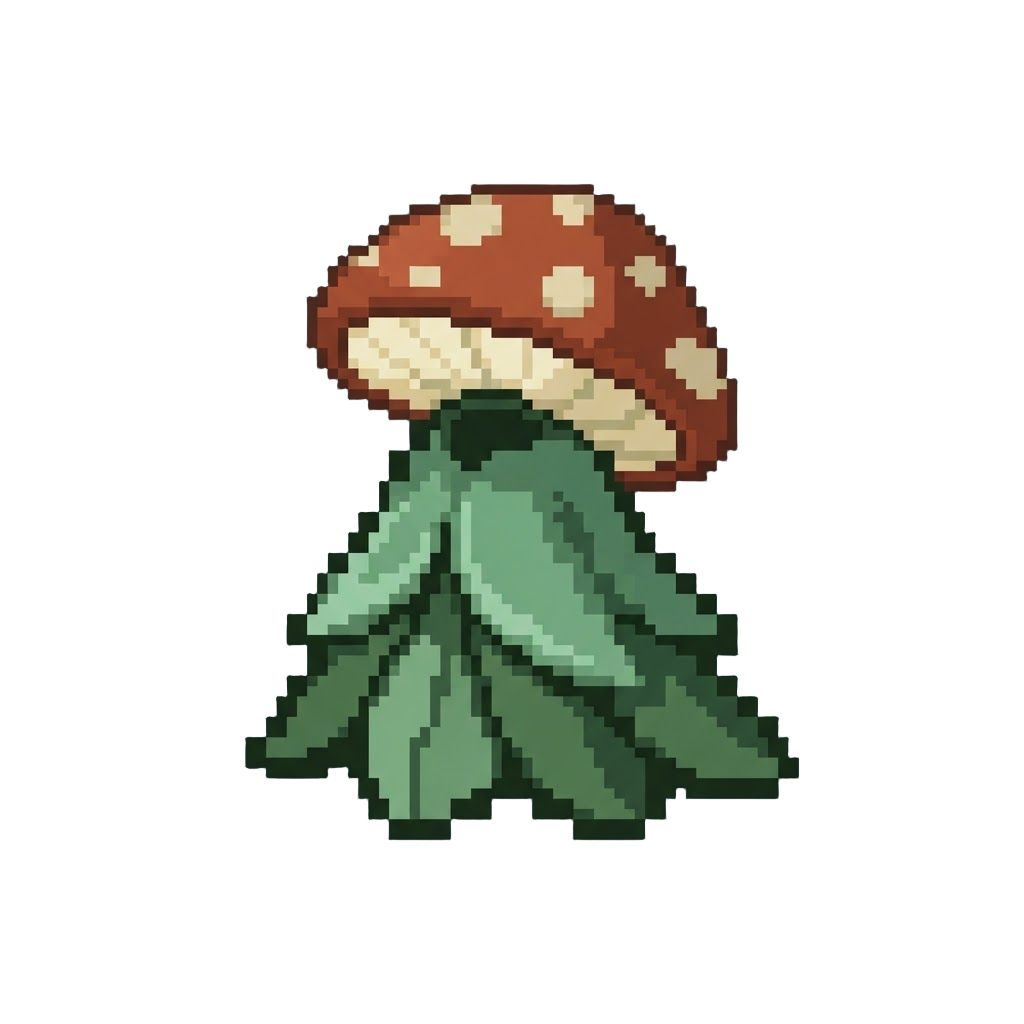 A Tilt-headed Mushroom Hat and Petal Dress