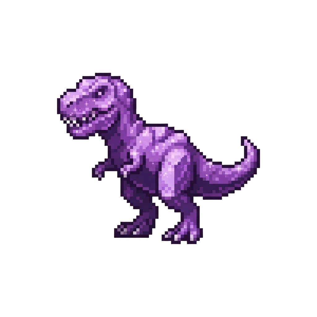 An Amethyst-purple Glittering Tyrannosaurus Rex