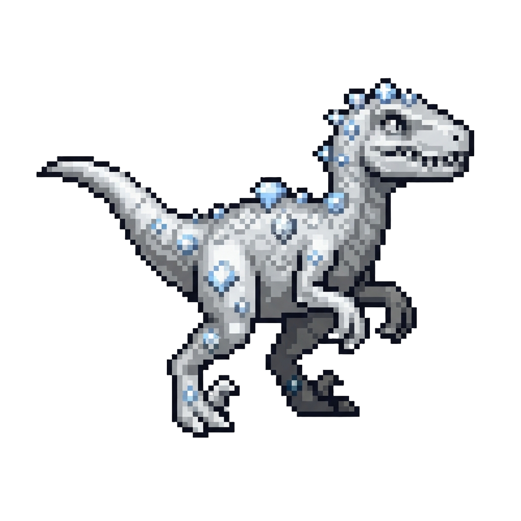 A Brilliant Silver-and-diamond Velociraptor