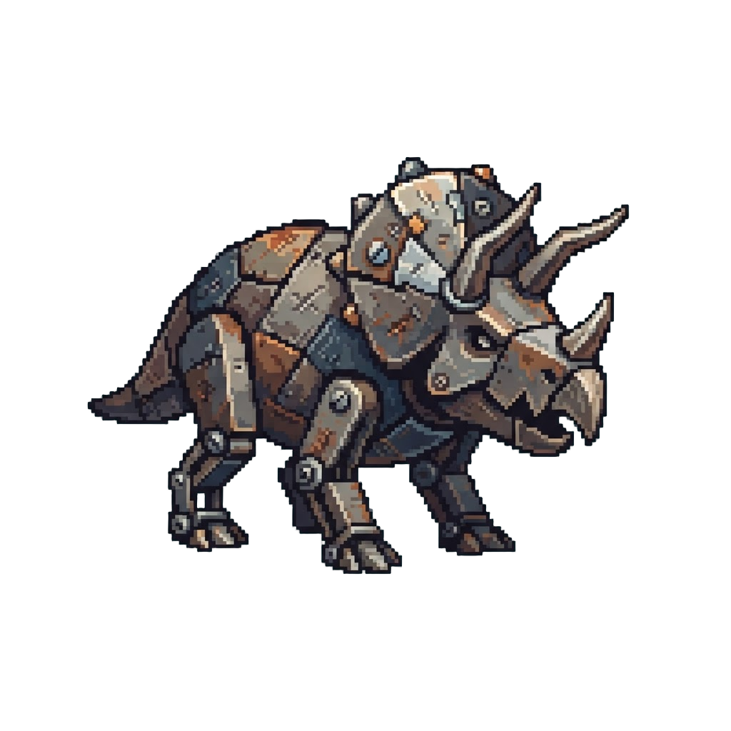 A Shaky Metallic Junk Triceratops