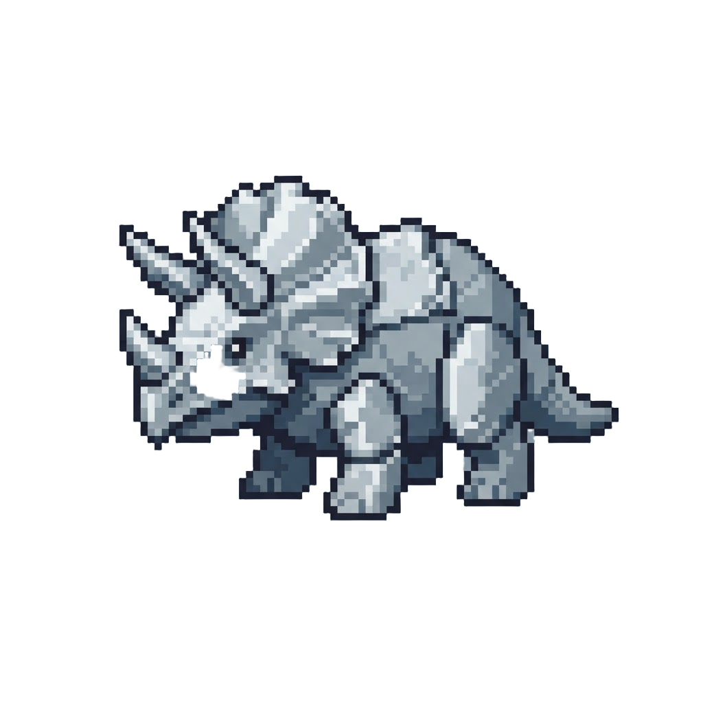 A Clunky Silver-foil Scrap Triceratops