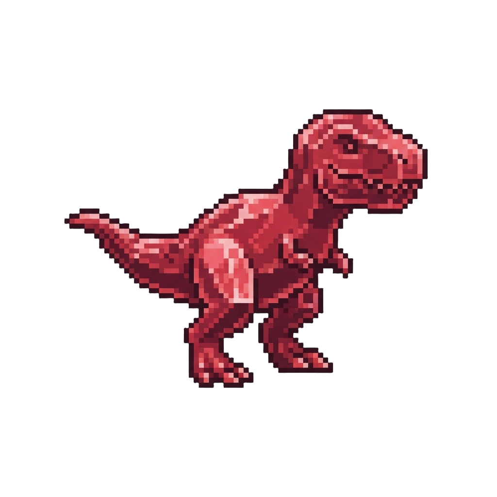 A Ruby-red Translucent Crystal Tyrannosaurus Rex