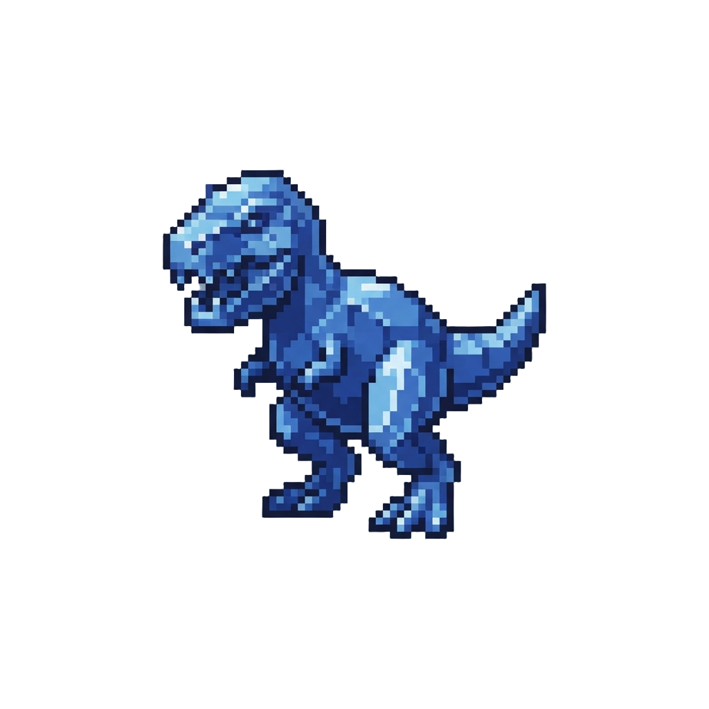 A Radiant Sapphire-blue Crystal Tyrannosaurus Rex