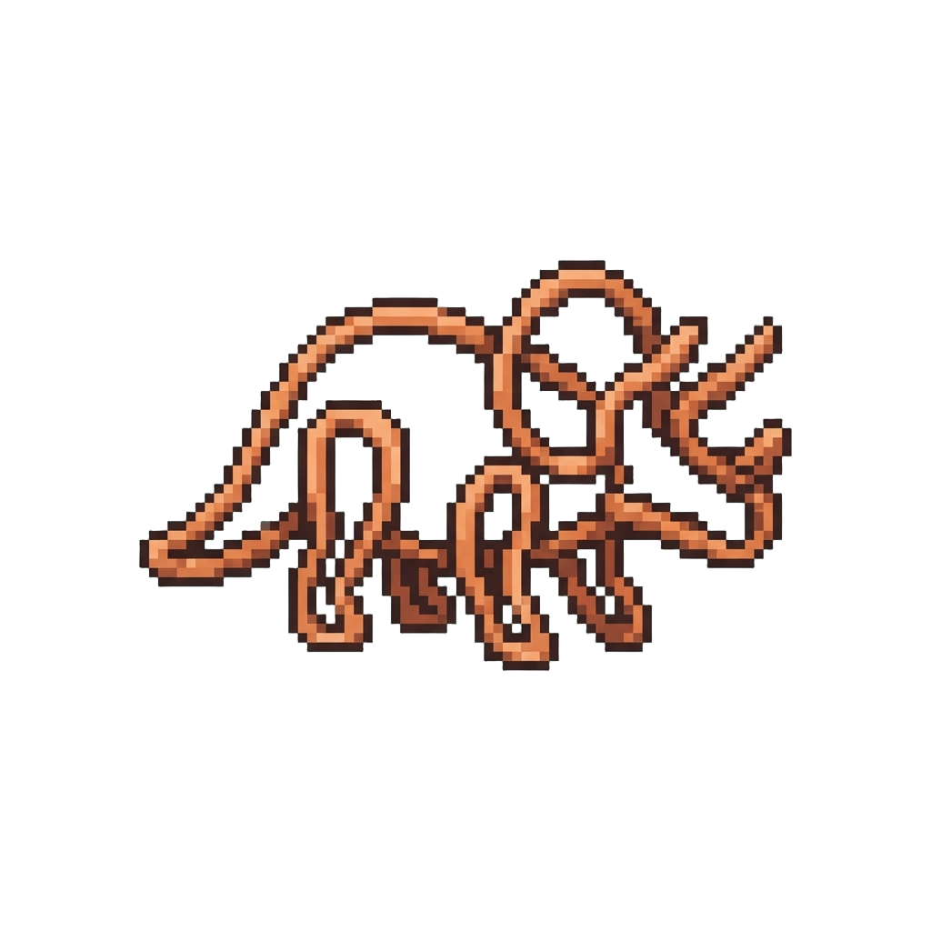 A Bent Copper-wire Triceratops