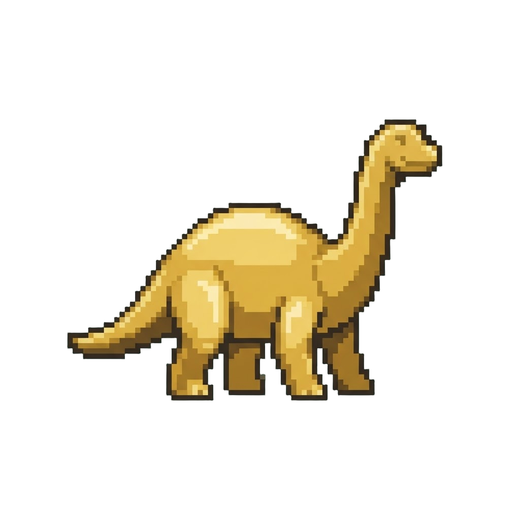 A High-gloss Gold-plated Brachiosaurus