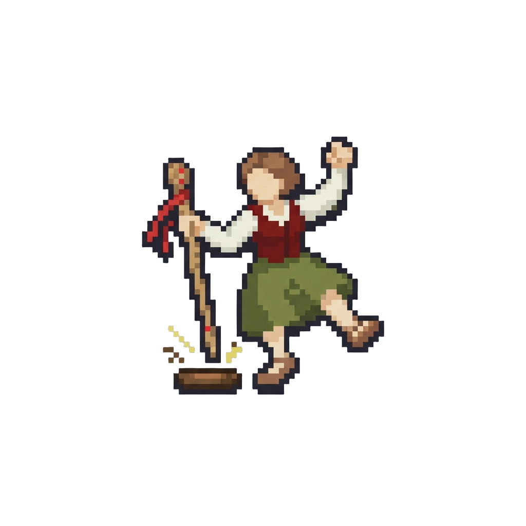A Joyful Pole-clack Dance Step
