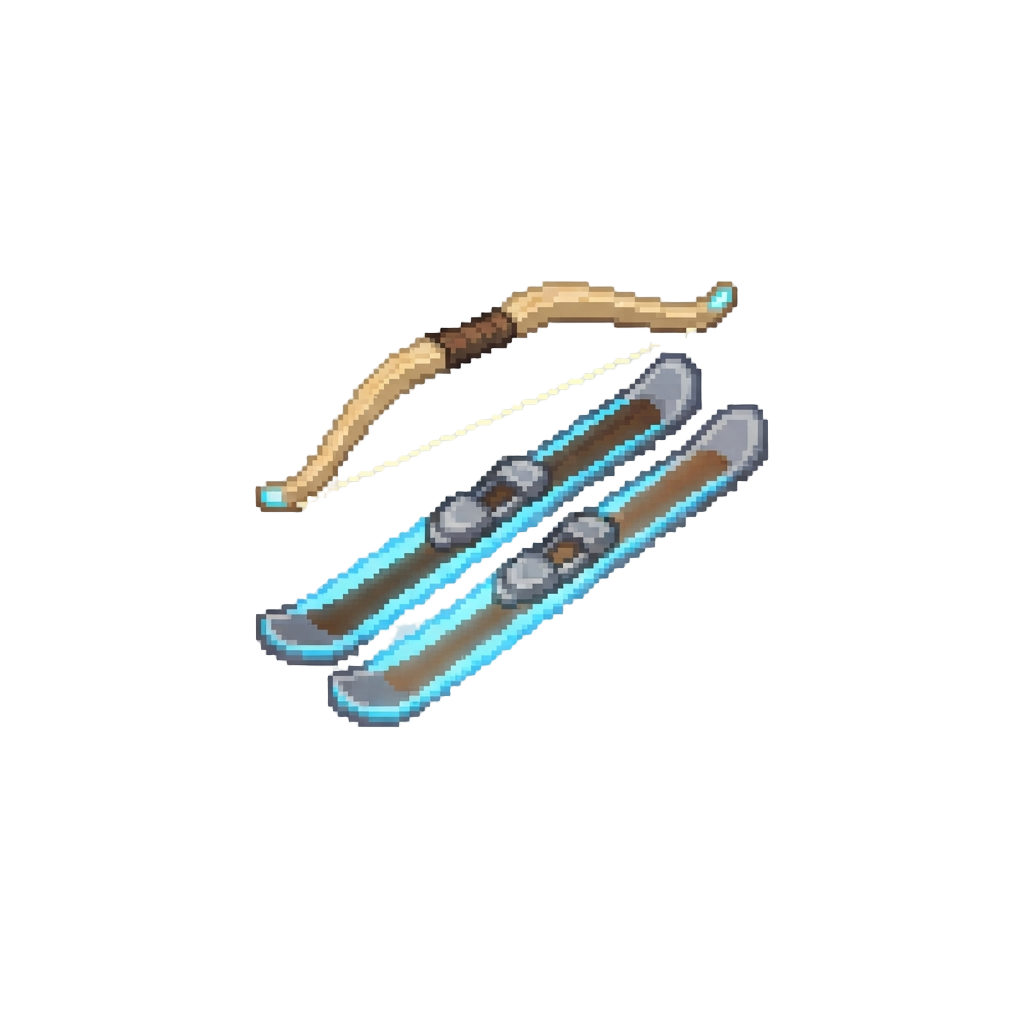 A Gentle Bow Over Glowing Skis