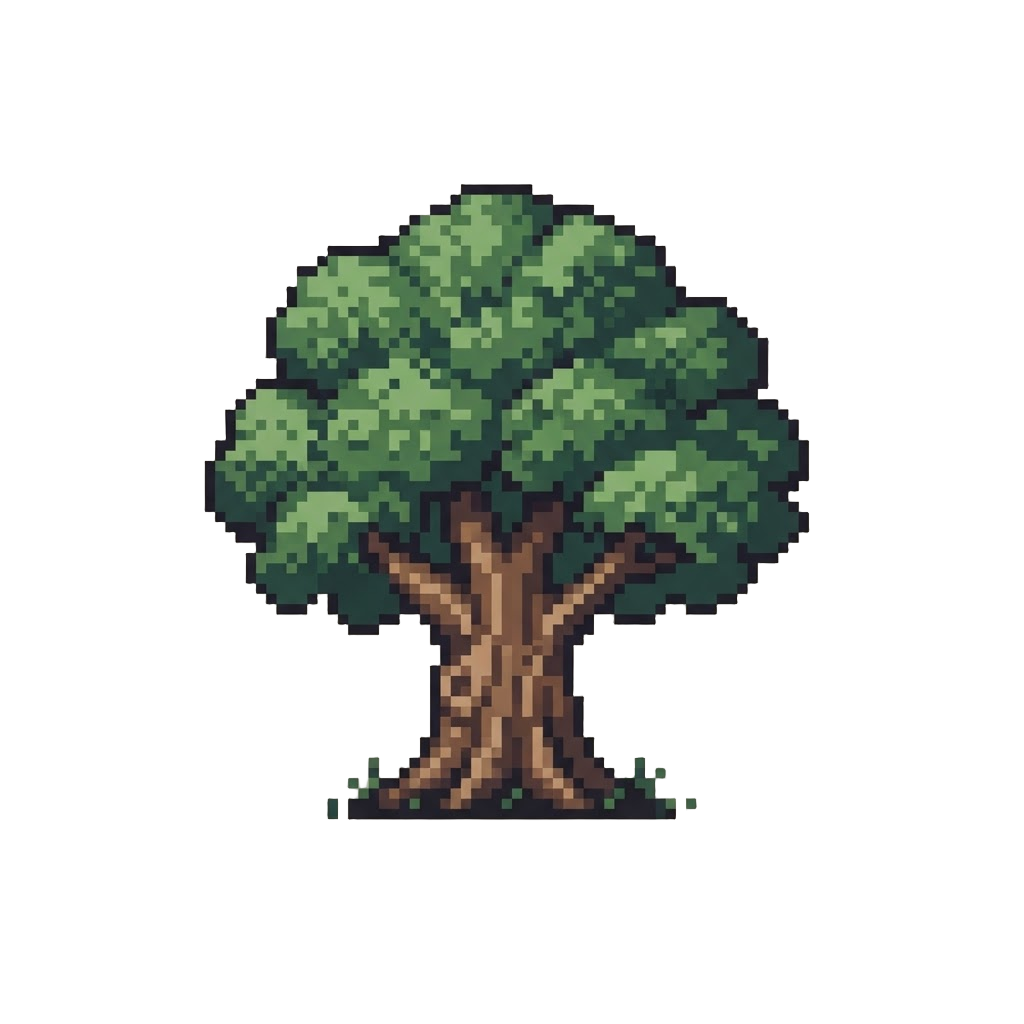 A Giant Oak Tree with Dense Leafy Branches