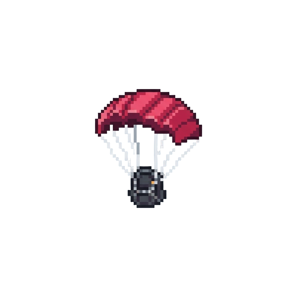A Bright Crimson Red Parachute