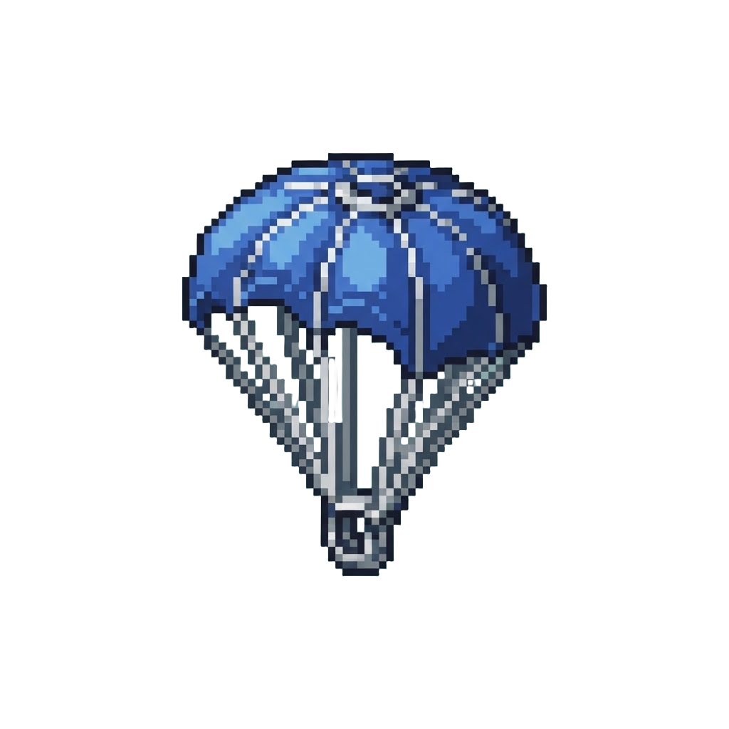 A Royal Blue and Silver Parachute