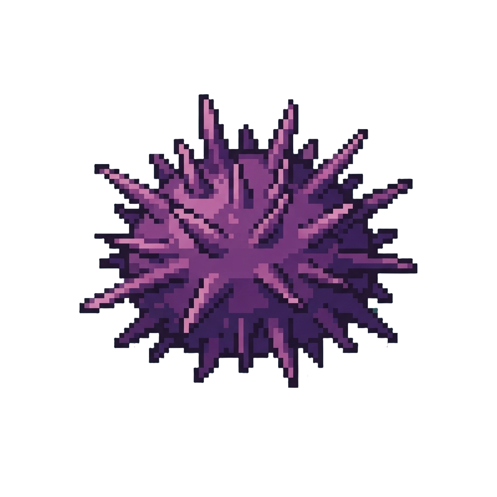 A Spiky Purple Sea Urchin Creature