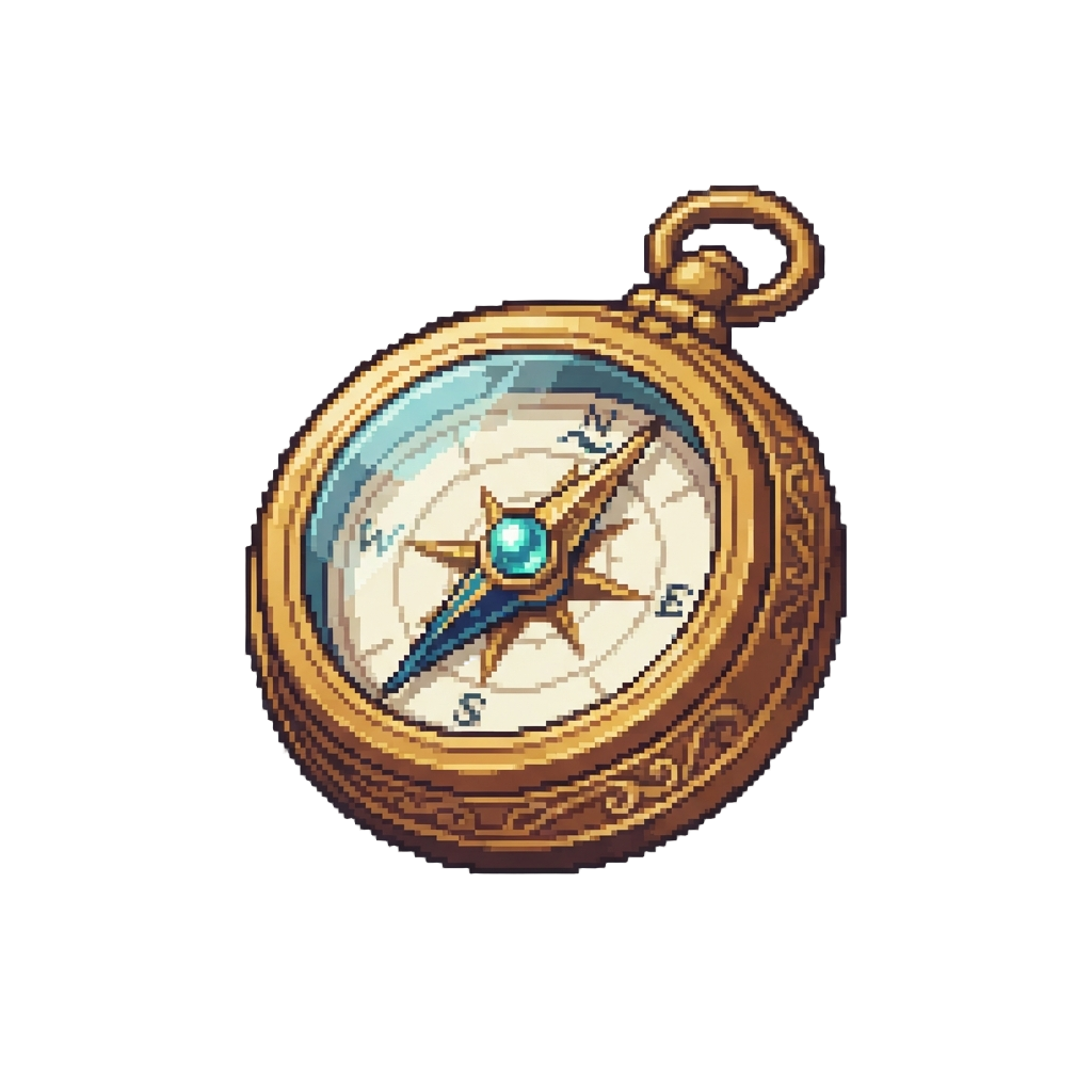 A Golden Compass Pointing to Sea Magic