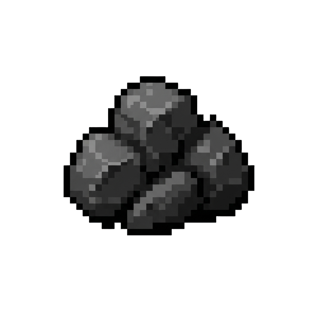 A Small Plain Cluster of Black Coal Rocks