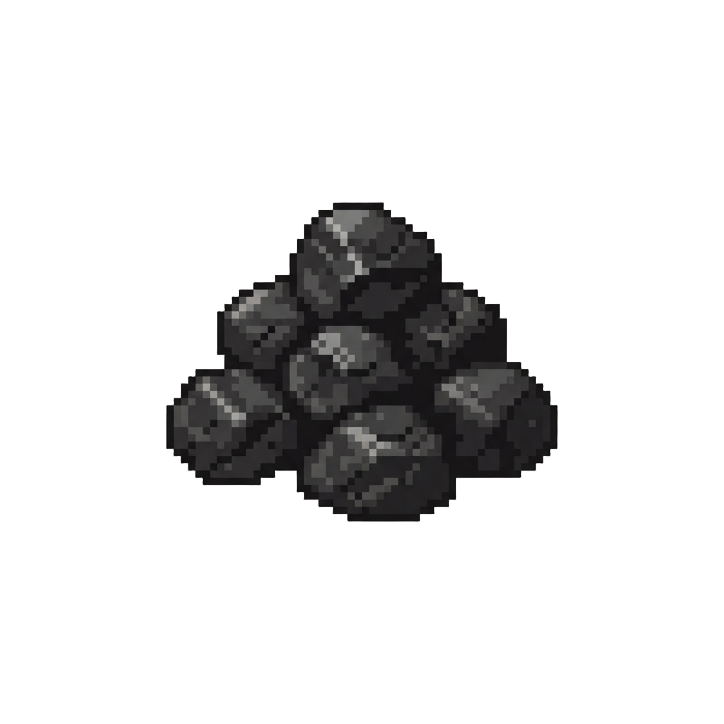 A Tiny Pile of Crumbly Black Coal Briquettes