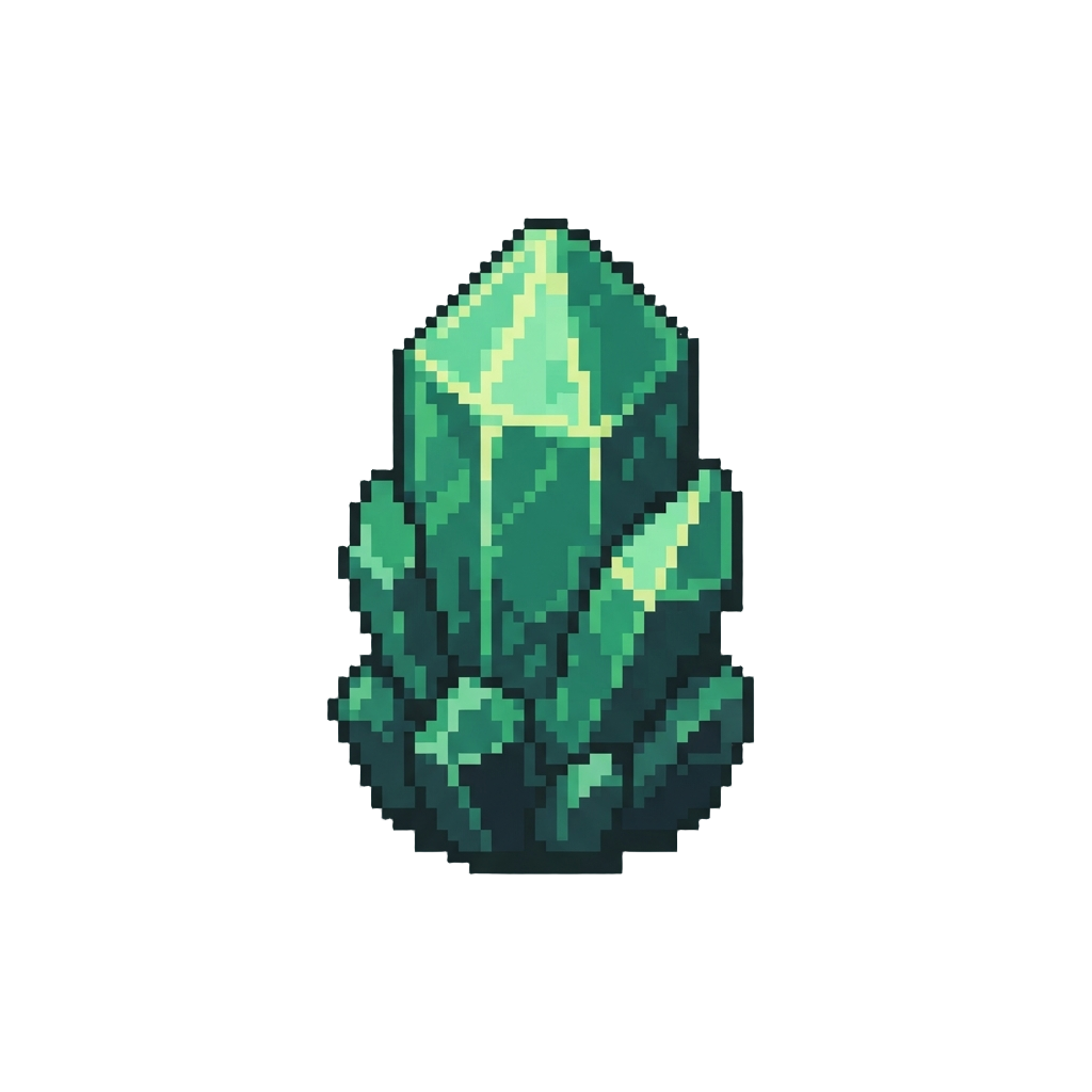 A Towering Pillar of Jagged Green Crystal Emeralds