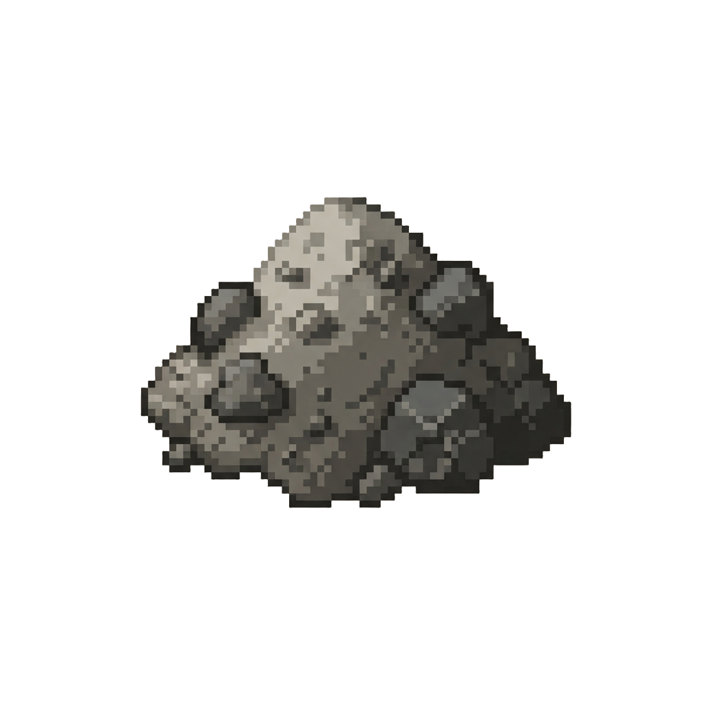 A Dusty Mound of Dark Grey Coal Dust and Lumps