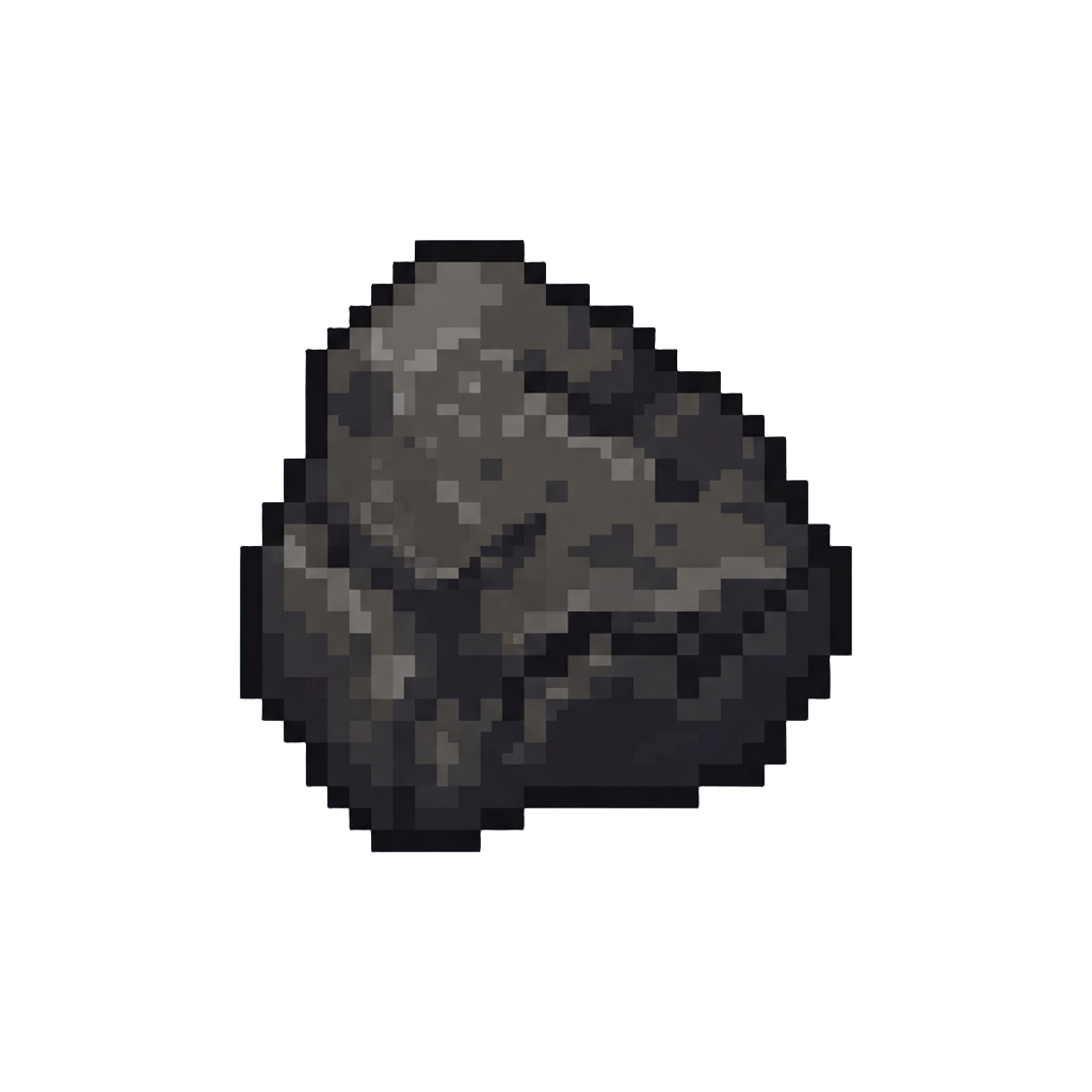 A Dull Jagged Chunk of Dark Soot Coal