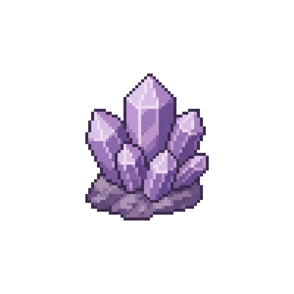 A Cluster of Lavender Quartz Crystals Glowing Softly