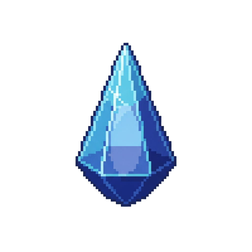 A Sharp Translucent Blue Diamond Spire