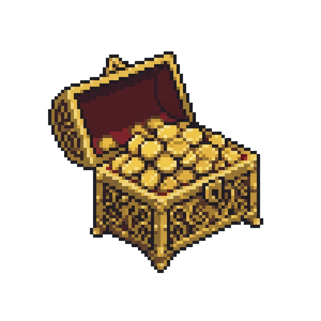 A Sacred Gilded Relic Box Packed Tight with Glistening Gold Coins
