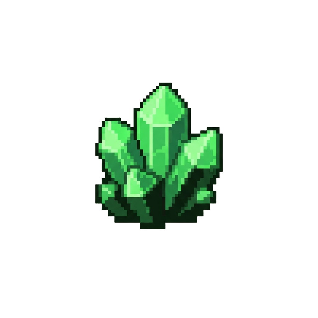 A Cluster of Brilliant Glowing Green Emerald Crystals