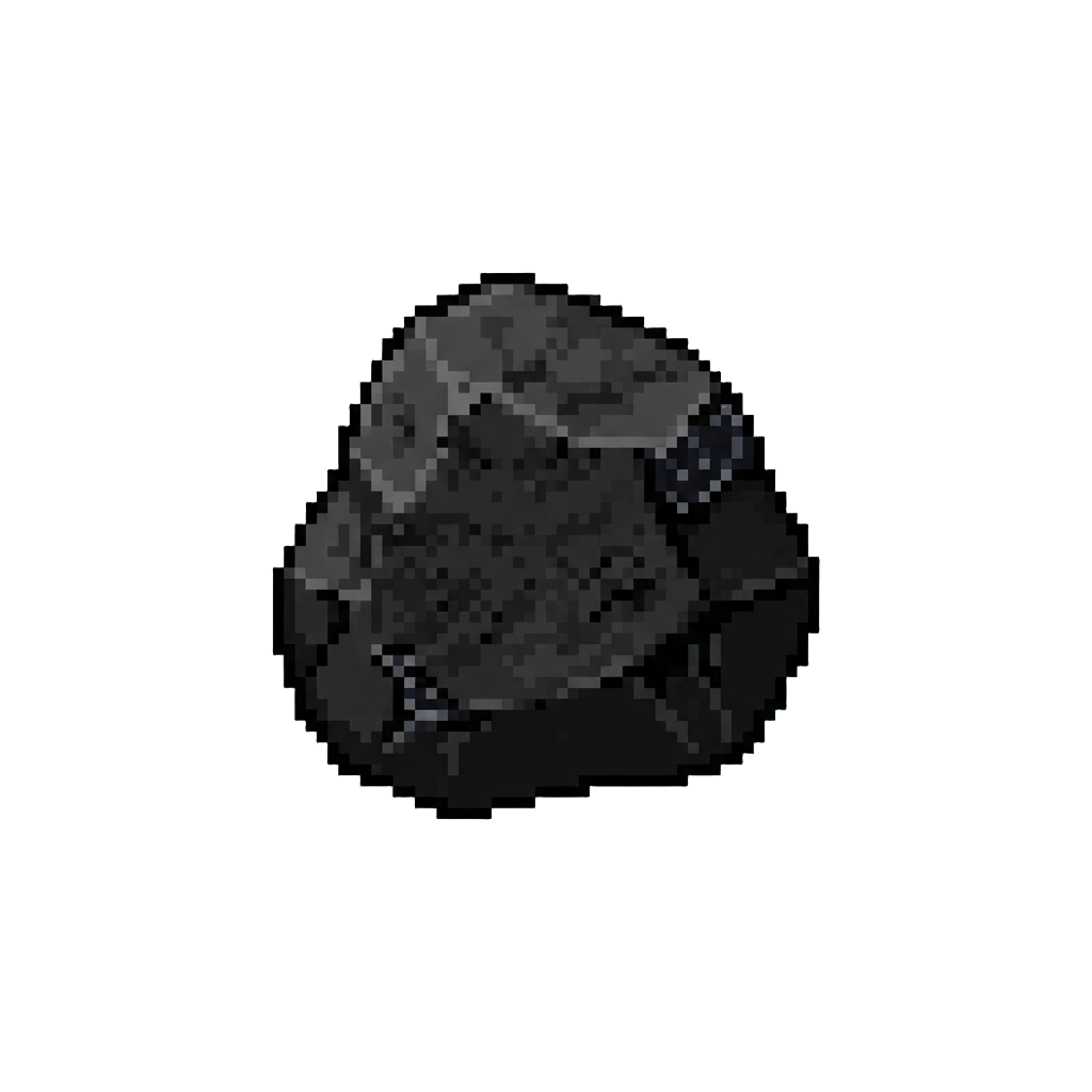 A Single Giant Matte-black Coal Rock