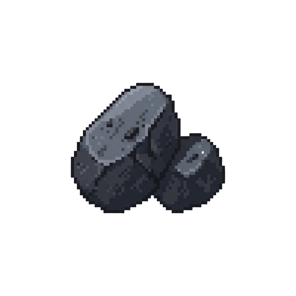 A Pair of Rough Soot-covered Coal Fragments