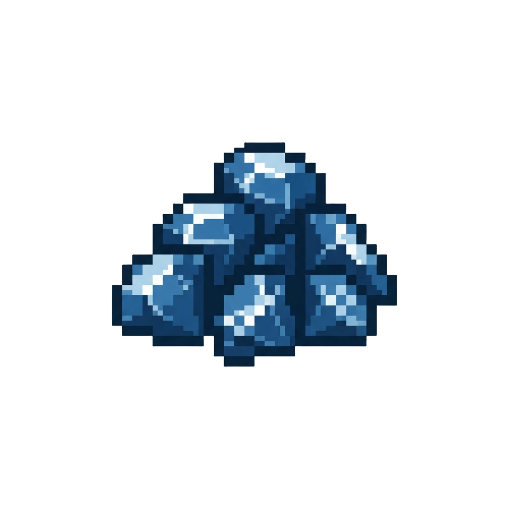 A Pile of Small Glistening Navy Blue Diamonds