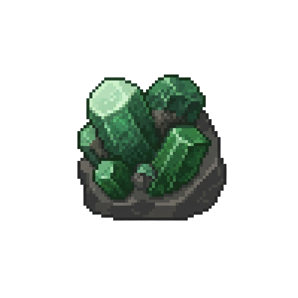 A Majestic Raw Emerald Matrix Shining with Intense Green Light