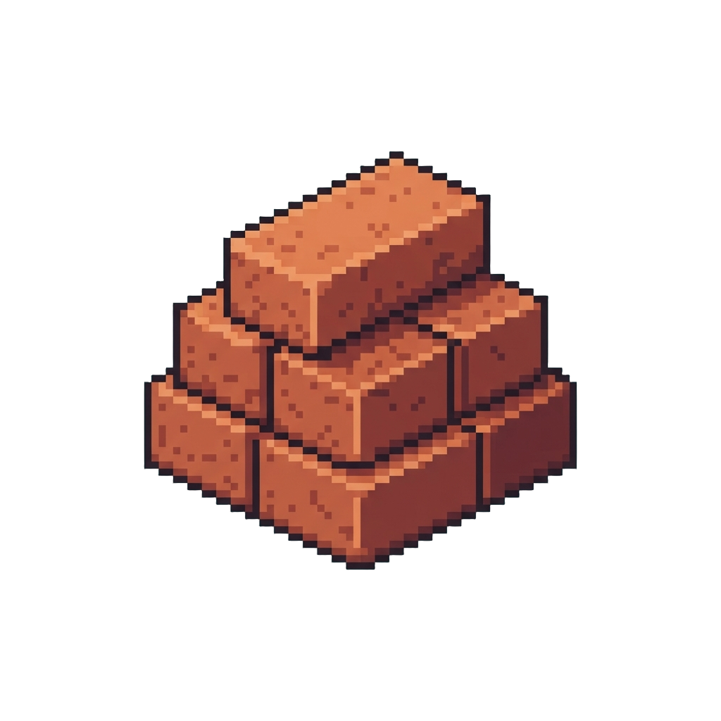 A Stack of Solid Clay Bricks
