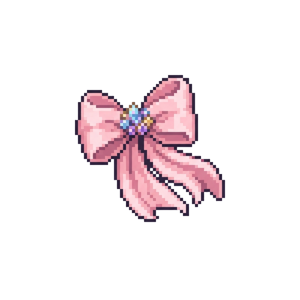 A Satin Pastel Bow with Gem Cluster